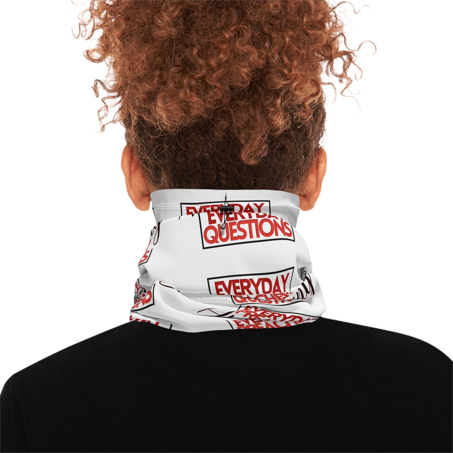 Everyday Preachers... Winter Neck Gaiter With Drawstring [Red/Black Text Block]