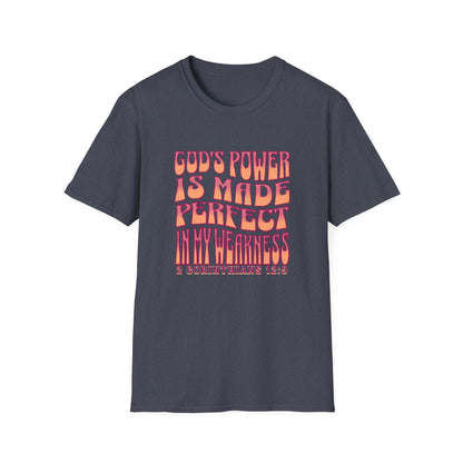 "God's Power is Made Perfect in My Weakness" Unisex Softstyle T-Shirt