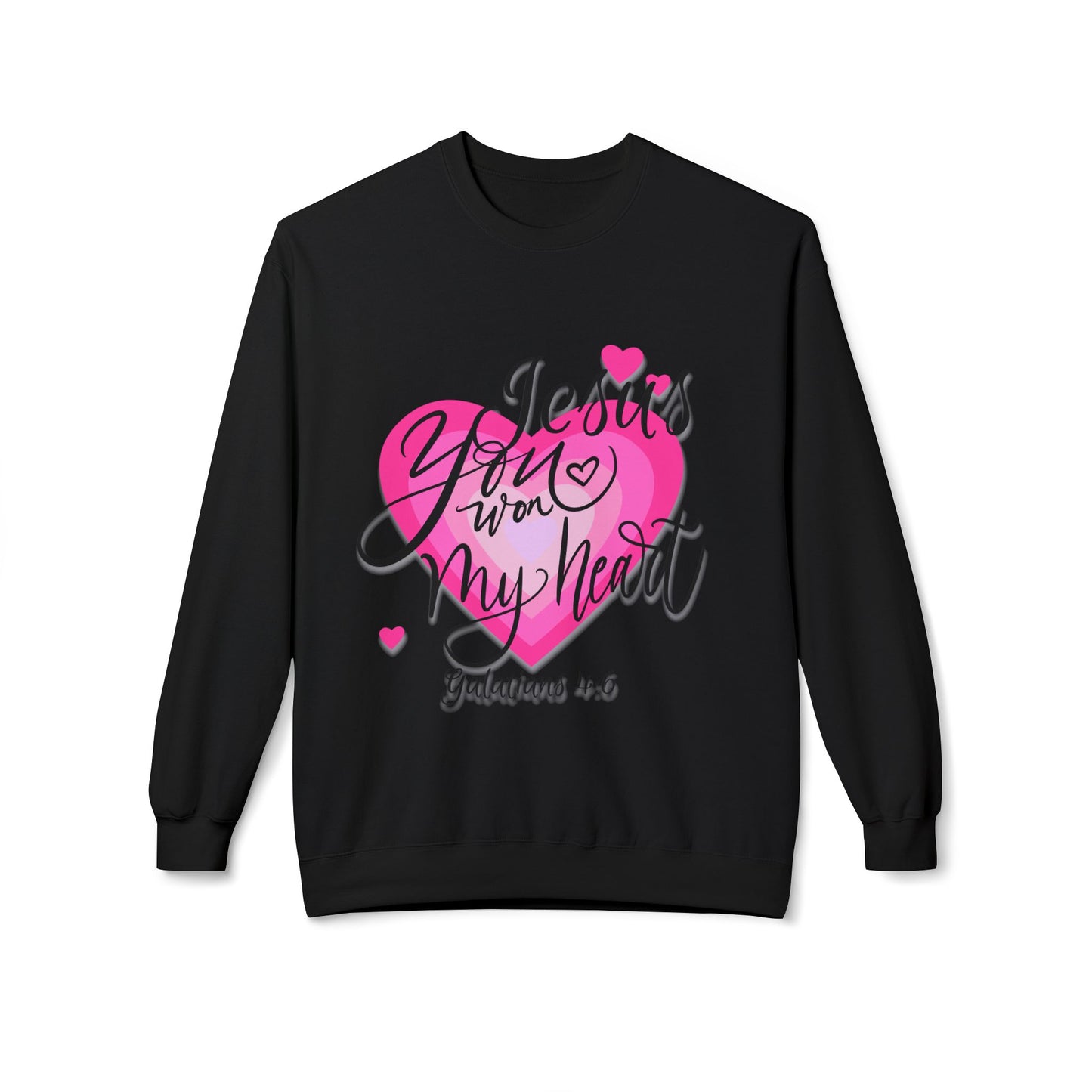 "Jesus You Won my Heart" Unisex Midweight Softstyle Fleece Crewneck Sweatshirt