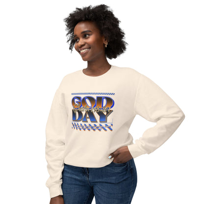 "God Day" Unisex Lightweight Crewneck Sweatshirt w/no Sleeve Text