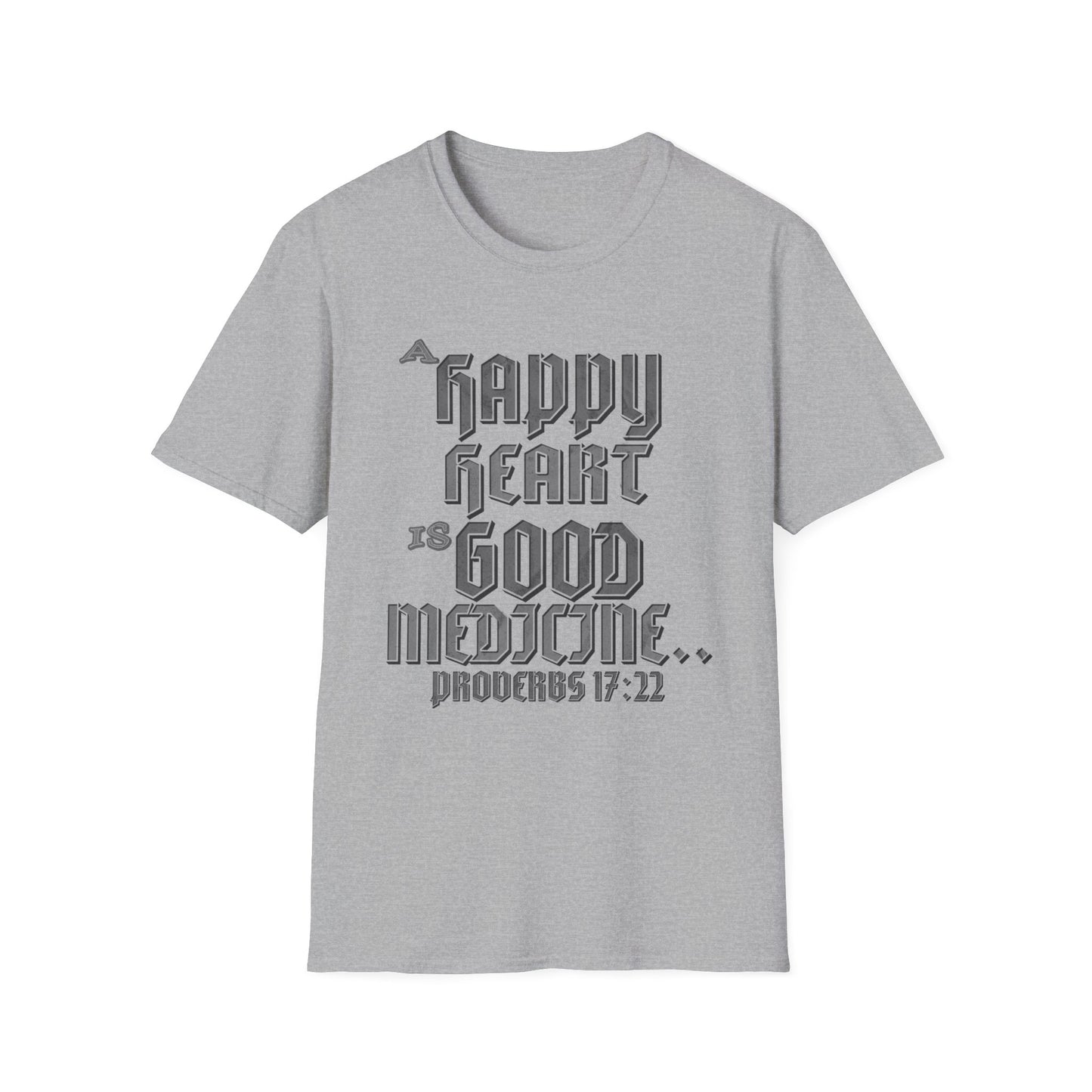A Happy Heart Unisex Softstyle T-Shirt [Gray Text]