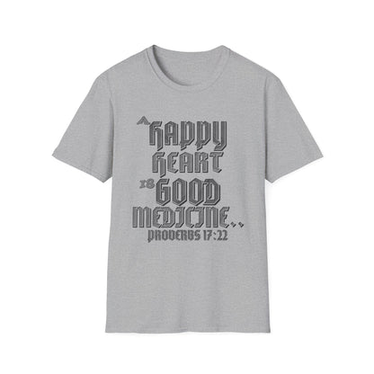 A Happy Heart Unisex Softstyle T-Shirt [Gray Text]