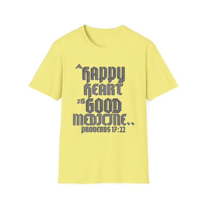 A Happy Heart Unisex Softstyle T-Shirt [Gray Text]