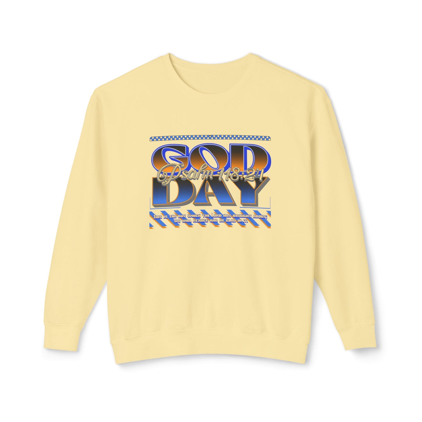 "God Day" Unisex Lightweight Crewneck Sweatshirt w/no Sleeve Text