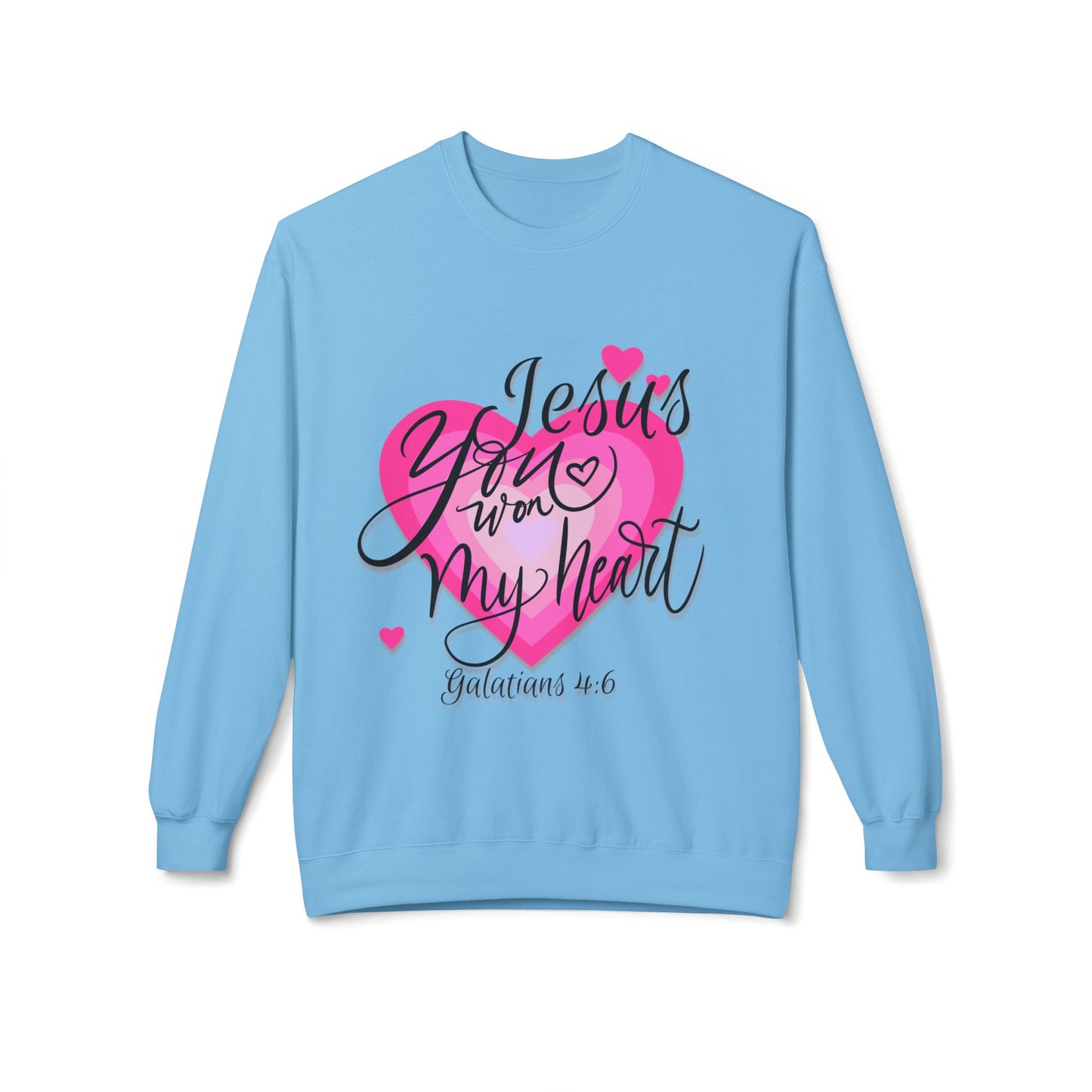 "Jesus You Won my Heart" Unisex Midweight Softstyle Fleece Crewneck Sweatshirt