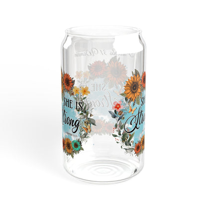 "She is Strong" Proverbs 31 Woman Sipper Glass, 16oz