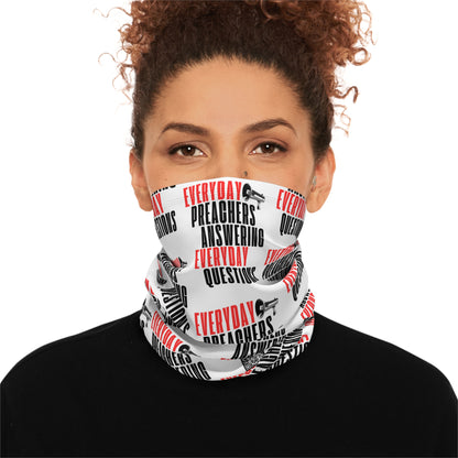 Everyday Preachers... Winter Neck Gaiter With Drawstring Red/Black Text
