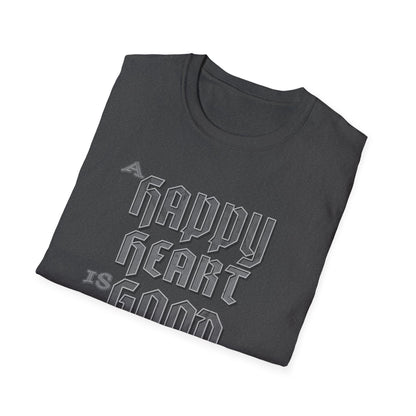 A Happy Heart Unisex Softstyle T-Shirt [Gray Text]