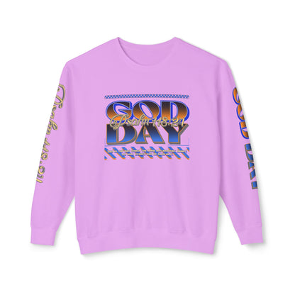 "God Day" Unisex Lightweight Crewneck Sweatshirt w/Sleeve Text