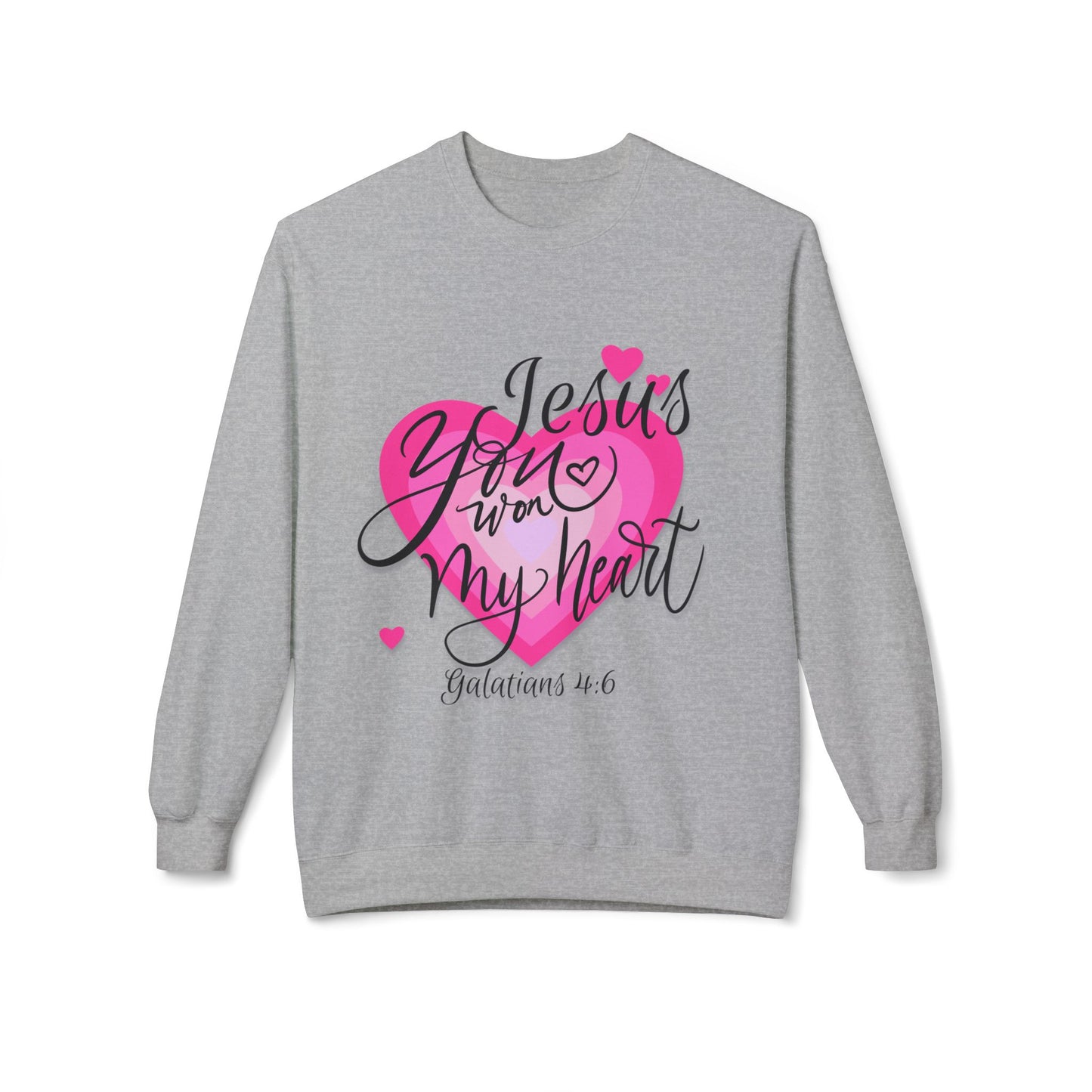 "Jesus You Won my Heart" Unisex Midweight Softstyle Fleece Crewneck Sweatshirt