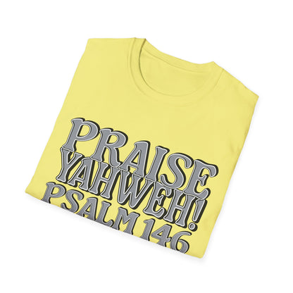 Praise Yahweh! Unisex Softstyle T-Shirt -GrayPrint