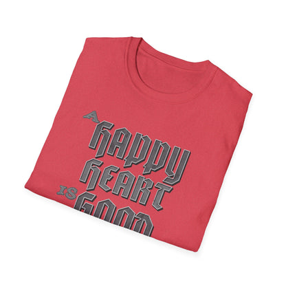 A Happy Heart Unisex Softstyle T-Shirt [Gray Text]