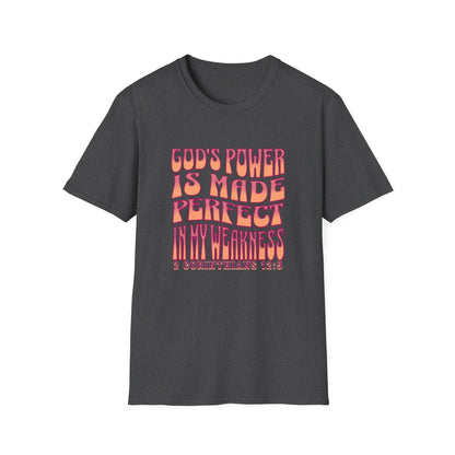 "God's Power is Made Perfect in My Weakness" Unisex Softstyle T-Shirt