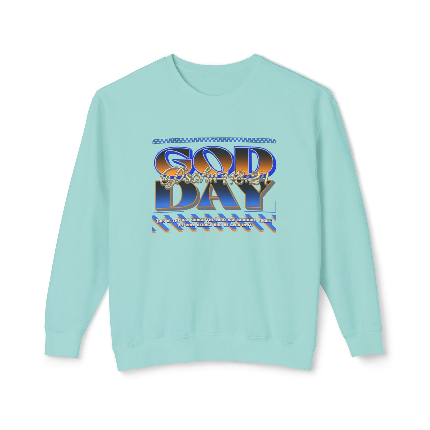 "God Day" Unisex Lightweight Crewneck Sweatshirt w/no Sleeve Text