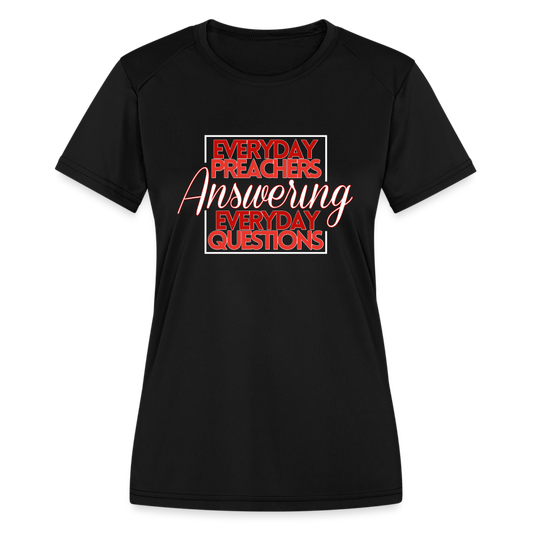 EPAEQ Women's Moisture Wicking Performance T-Shirt [Red/White Text] - black