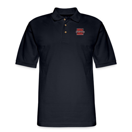 EPAEQ Men's Pique Polo Shirt [Red/White Text] - midnight navy