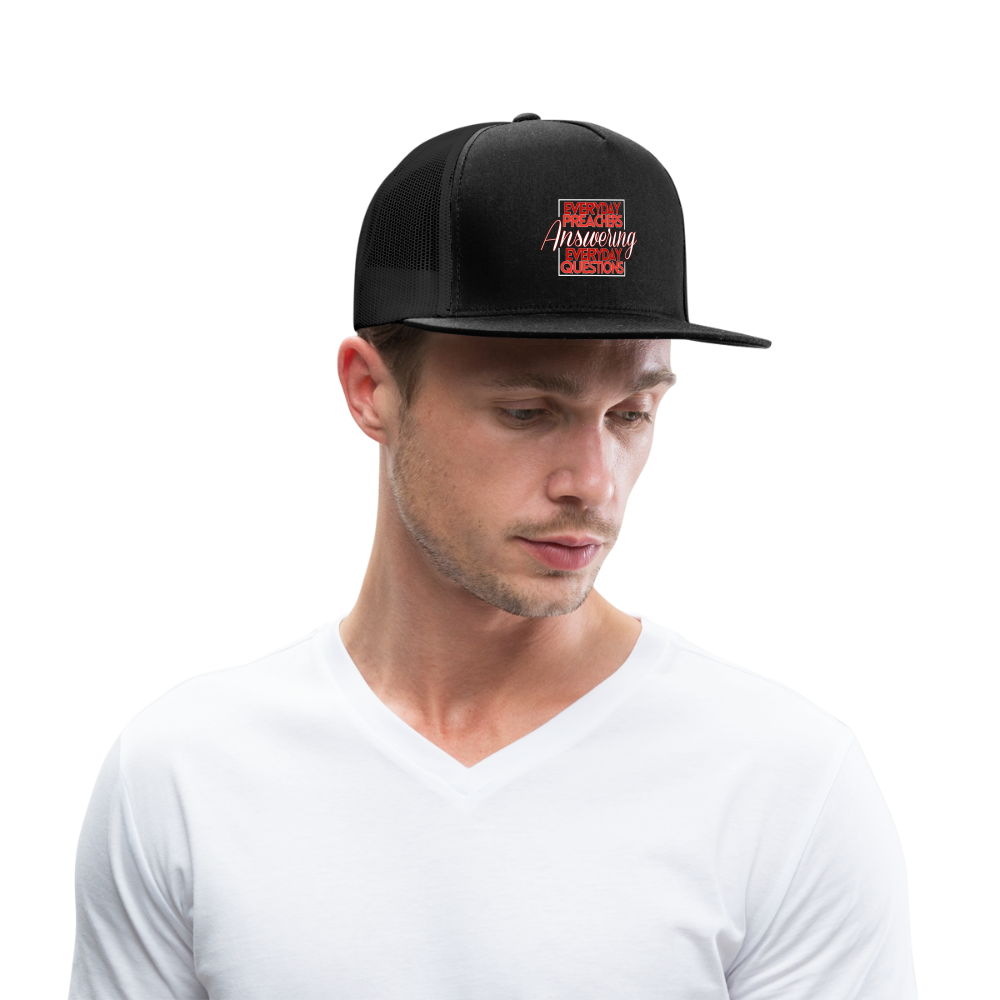 EPAEQ Trucker Cap [Red/White Text] - black/black