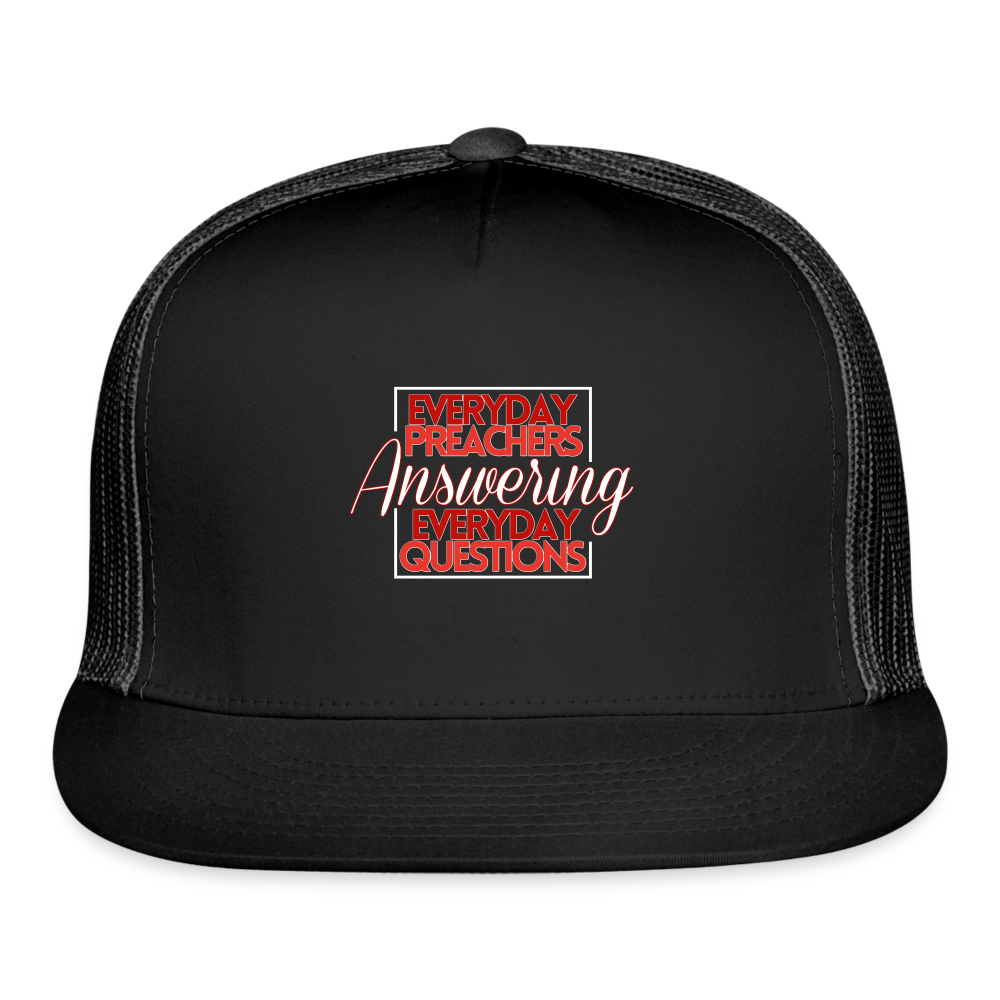 EPAEQ Trucker Cap [Red/White Text] - black/black