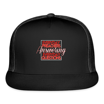 EPAEQ Trucker Cap [Red/White Text] - black/black