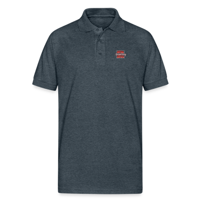 EPAEQ Gildan Unisex 50/50 Jersey Polo [Red/White Text] - deep heather