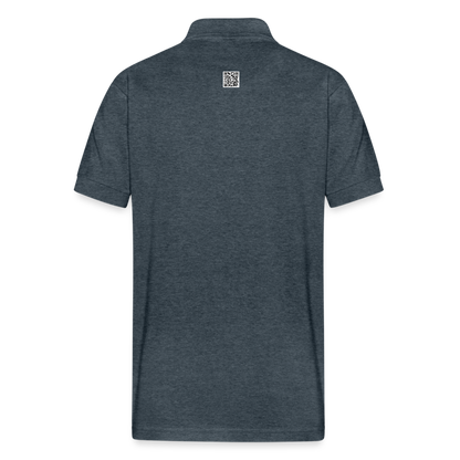 EPAEQ Gildan Unisex 50/50 Jersey Polo [Red/White Text] - deep heather