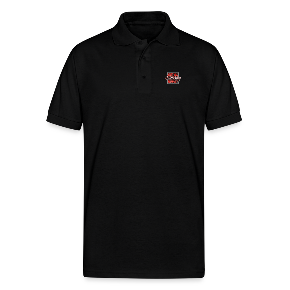 EPAEQ Gildan Unisex 50/50 Jersey Polo [Red/White Text] - black