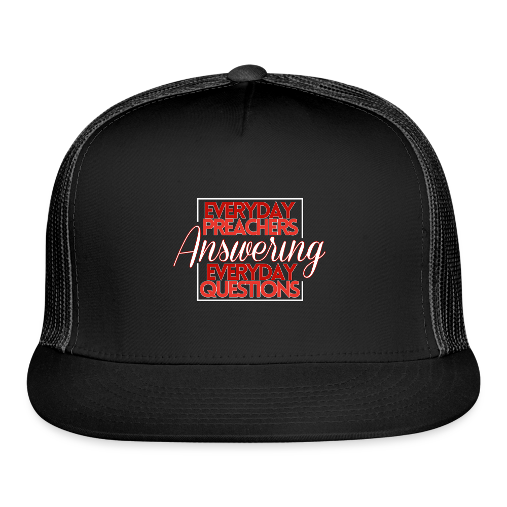 EPAEQ Trucker Cap [Red/White Text] - black/black