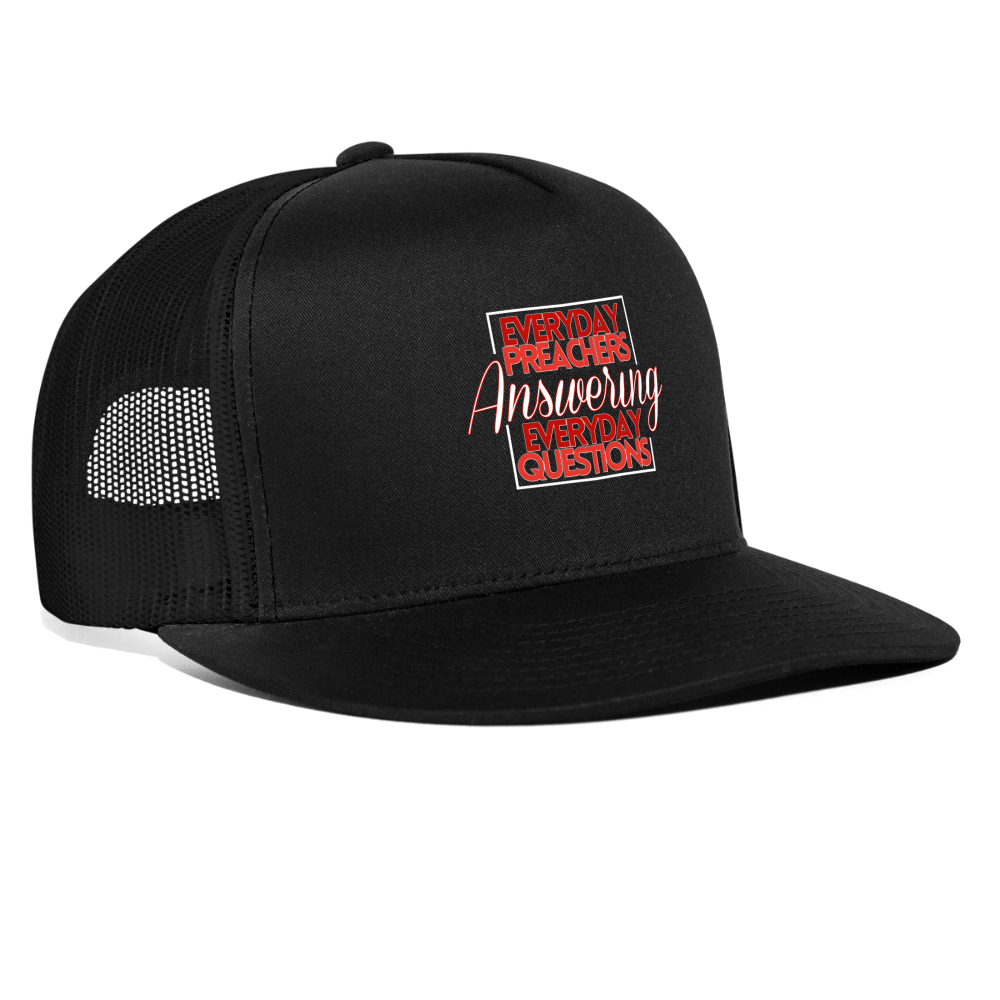 EPAEQ Trucker Cap [Red/White Text] - black/black