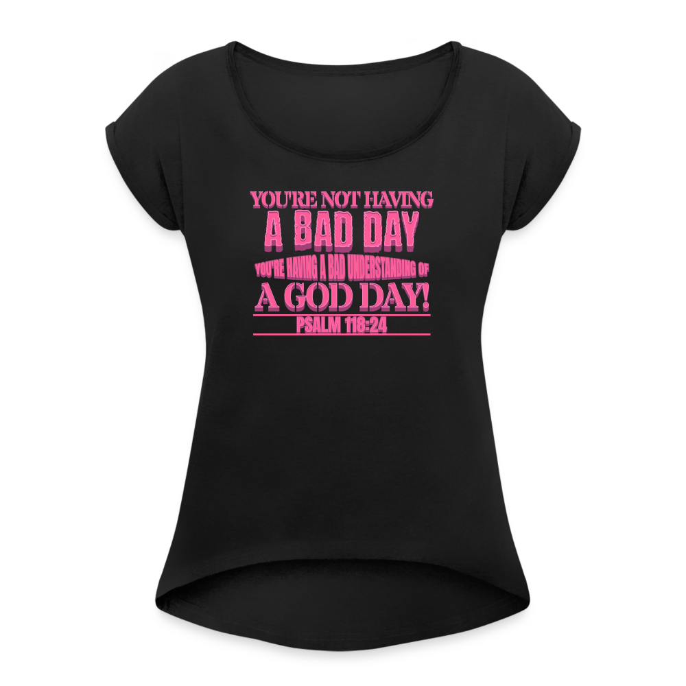 CDG Women's Roll Cuff T-Shirt - black