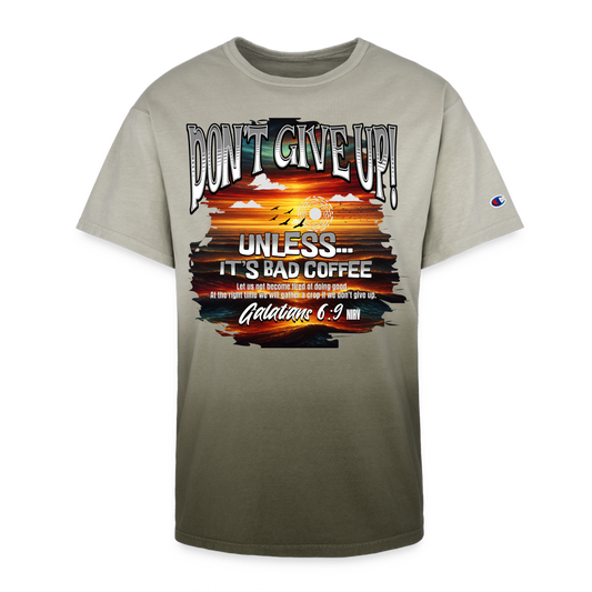 CDG - Don't Give Up! - Champion Dip Dye T-shirt - army ombre