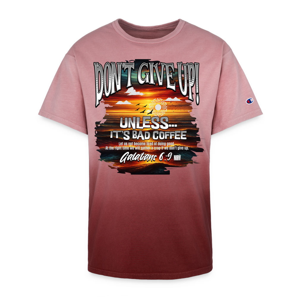 CDG - Don't Give Up! - Champion Dip Dye T-shirt - maroon ombre