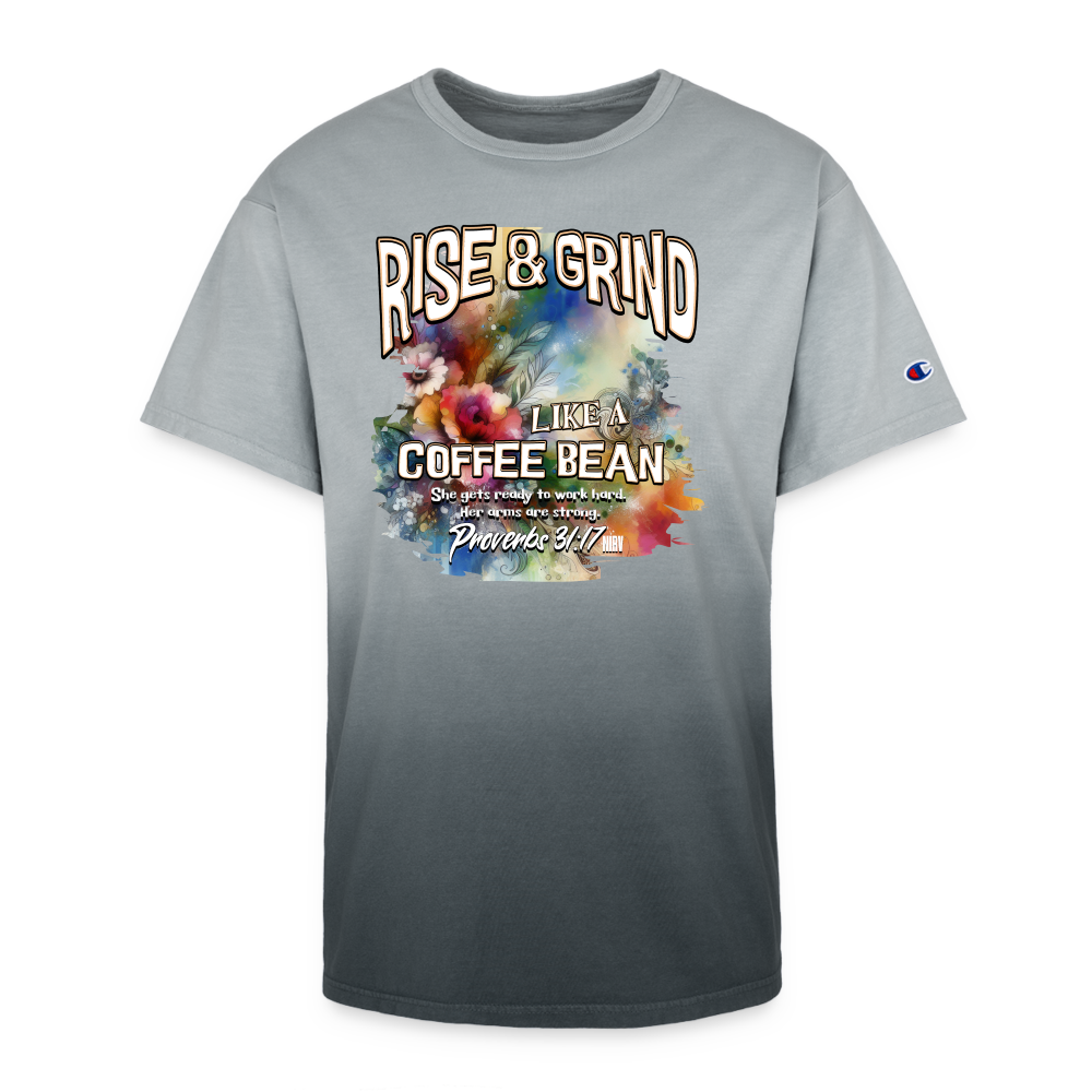 CDG - Rise & Grind Like a Coffee Bean - Champion Dip Dye T-shirt [Ladies] - black ombre