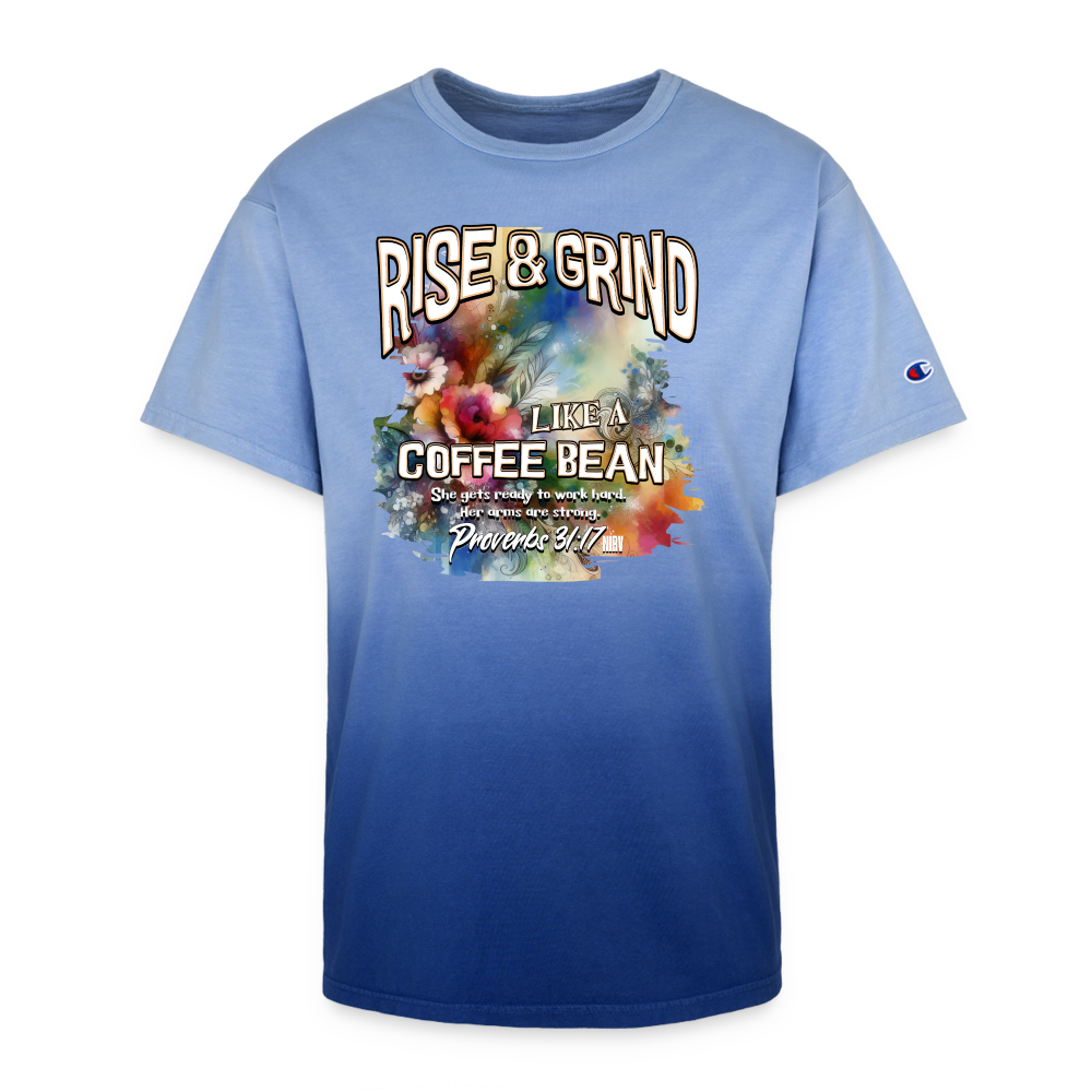 CDG - Rise & Grind Like a Coffee Bean - Champion Dip Dye T-shirt [Ladies] - royal ombre