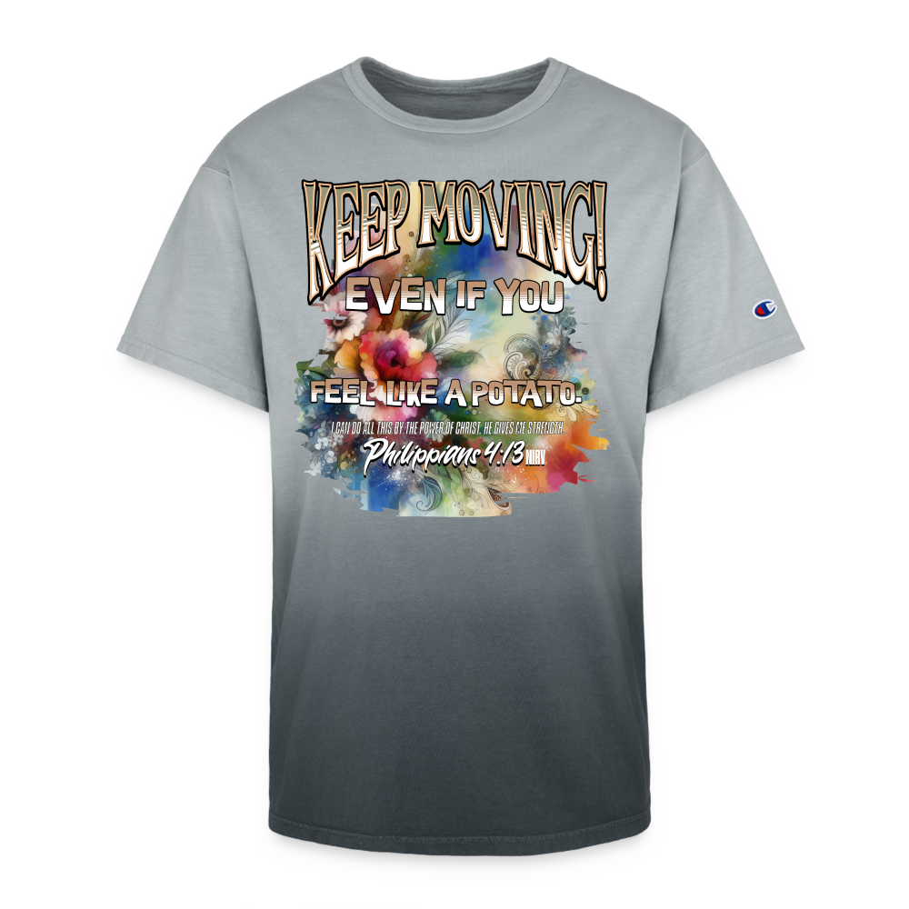 CDG - Keep Moving Even If You Feel Like a Potato. - Champion Dip Dye T-shirt [Ladies] - black ombre