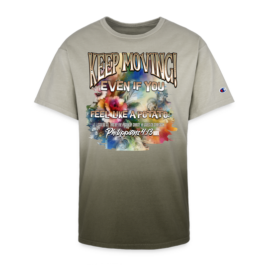 CDG - Keep Moving Even If You Feel Like a Potato. - Champion Dip Dye T-shirt [Ladies] - army ombre