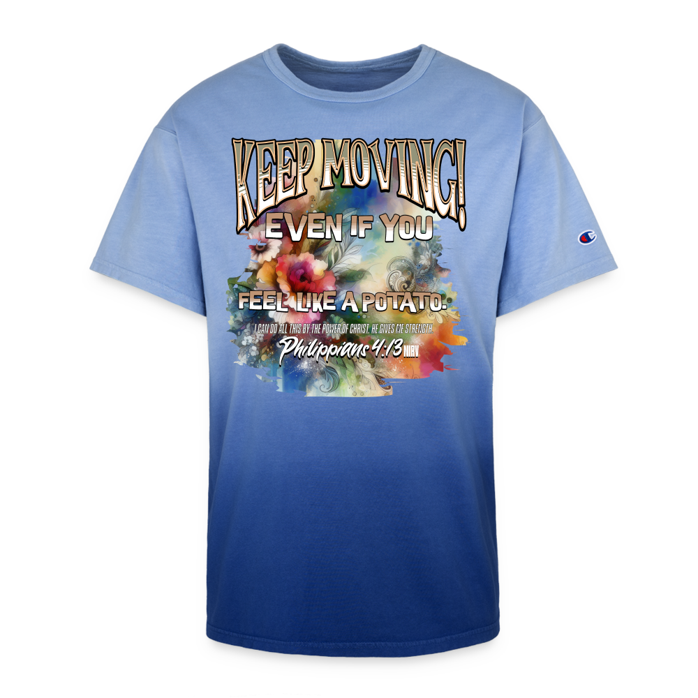 CDG - Keep Moving Even If You Feel Like a Potato. - Champion Dip Dye T-shirt [Ladies] - royal ombre