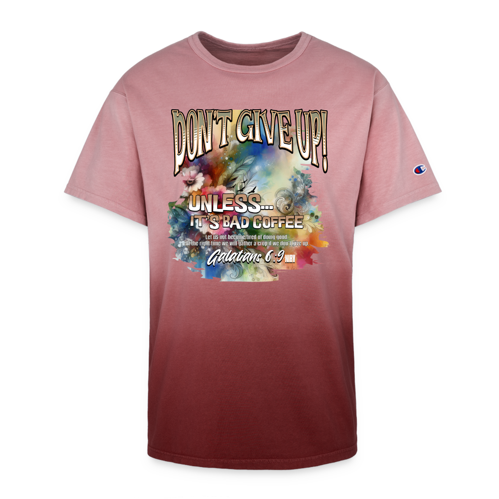 CDG - Don't Give Up! - Champion Dip Dye T-shirt [Ladies] - maroon ombre